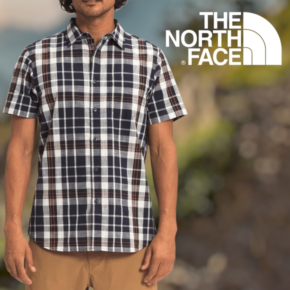 The‎ North Face Men's Short Sleeve Hammetts Shirt II Aviator Navy Plaid L - Picture 1 of 13